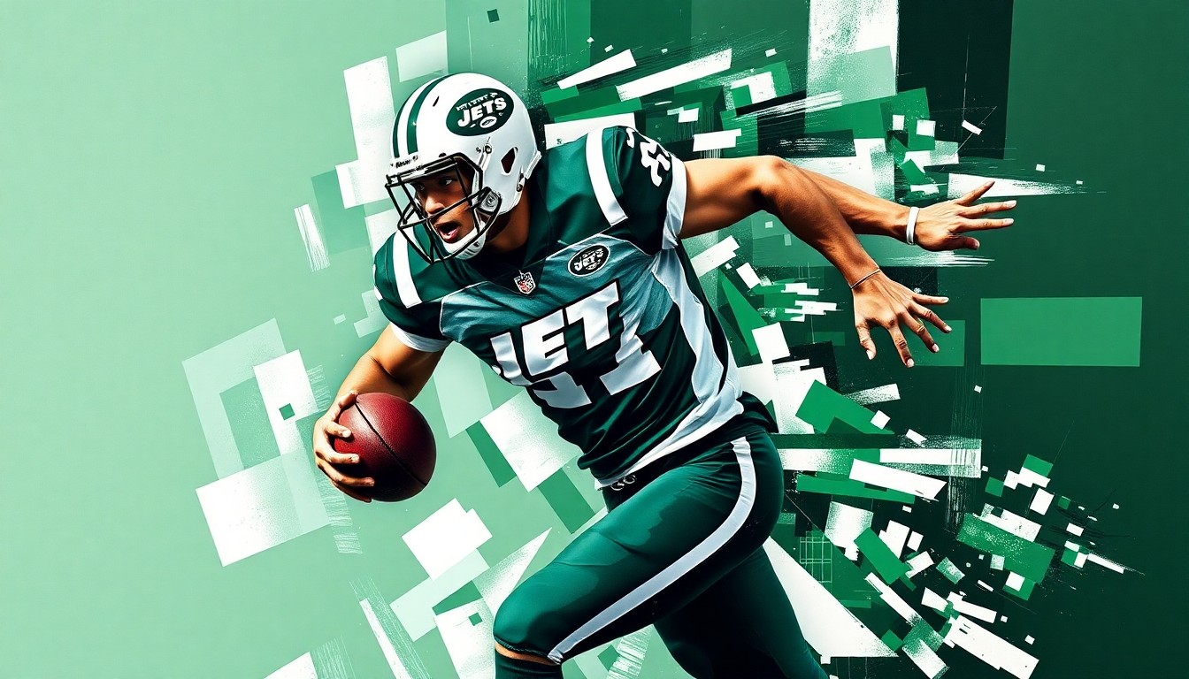 A cubist, geometric painting depicting a football player in motion, broken down into sharp, overlapping planes of green, white, and black, representing the complex dynamics of player contracts in the modern NFL.