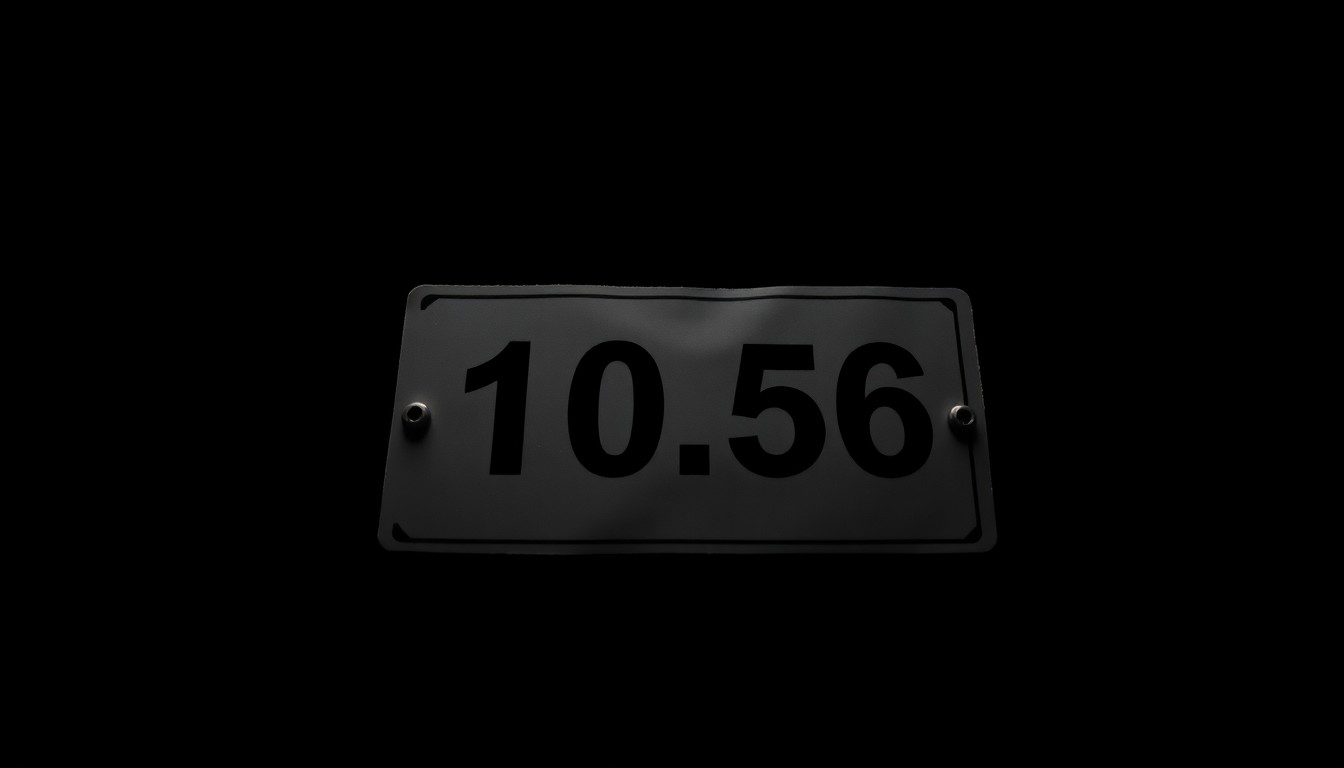 An extreme close-up photograph of a police evidence marker, such as a numbered placard, lit by a harsh, direct camera flash against a pitch-black background, conveying a stark, gritty, and investigative aesthetic.