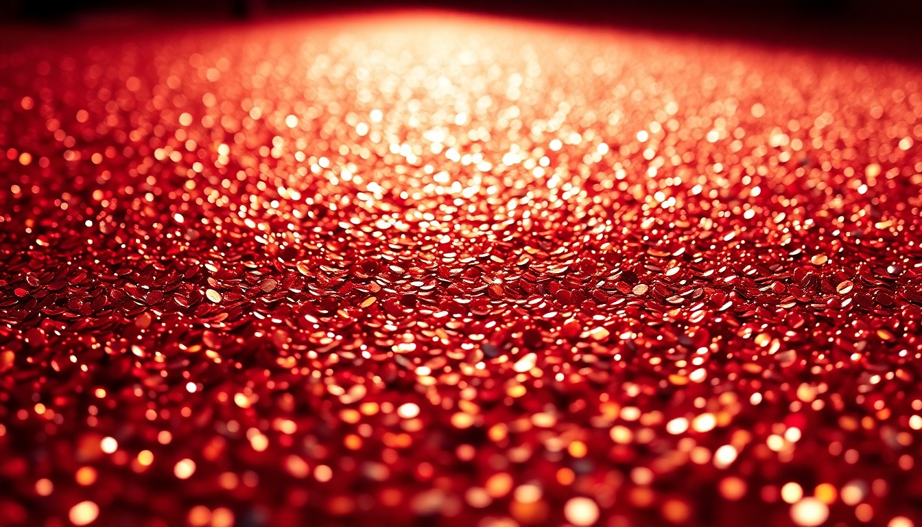 An abstract, high-contrast close-up photograph of shimmering, glittering sequins, conceptually representing the glamour and pressures of Hollywood's red carpet culture.