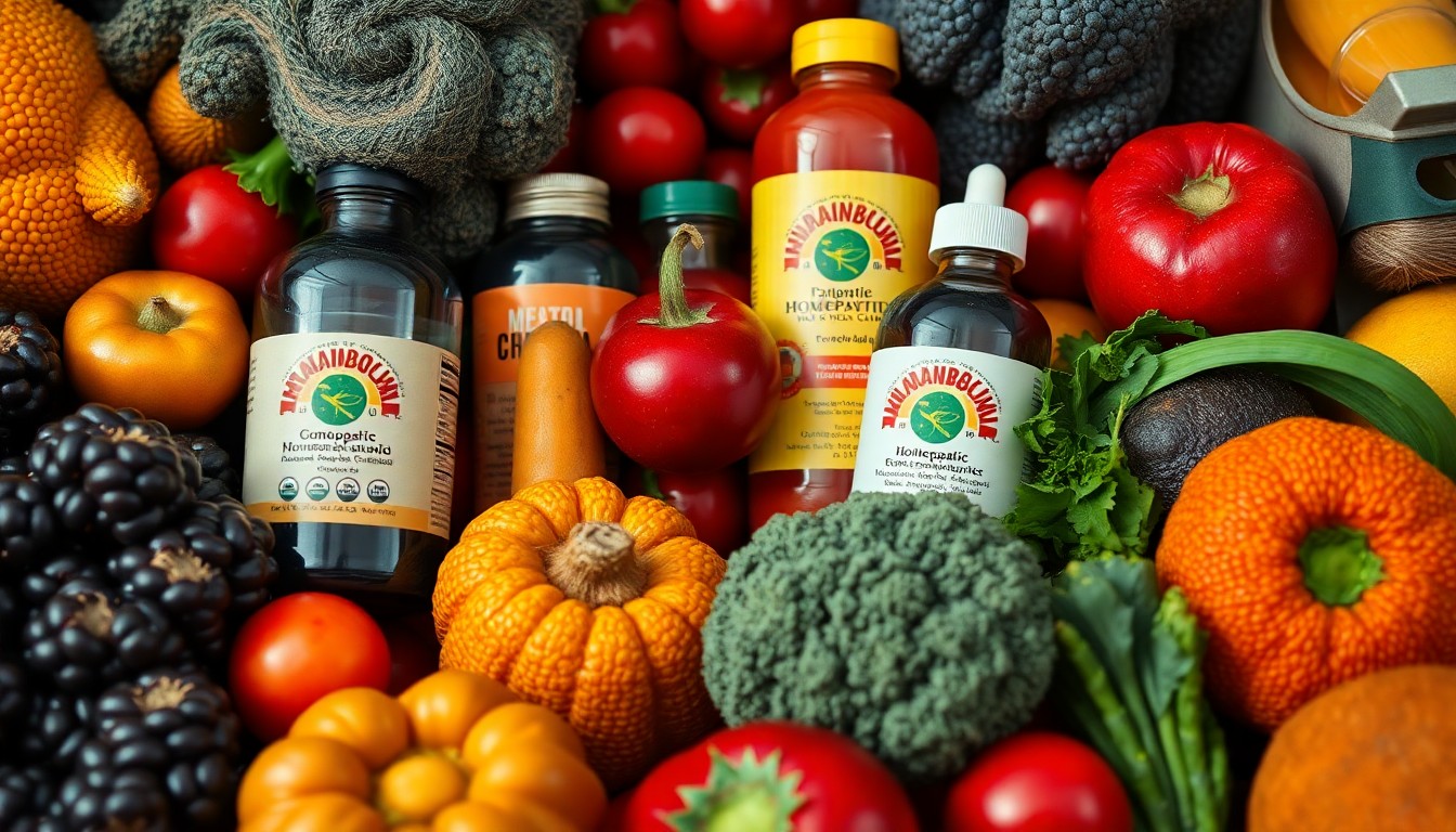 An extreme close-up of lush, earthy textures of fresh produce, herbs, and natural wellness products, conveying the rich, high-quality aesthetic of Rainbow Grocery's community-driven retail experience.