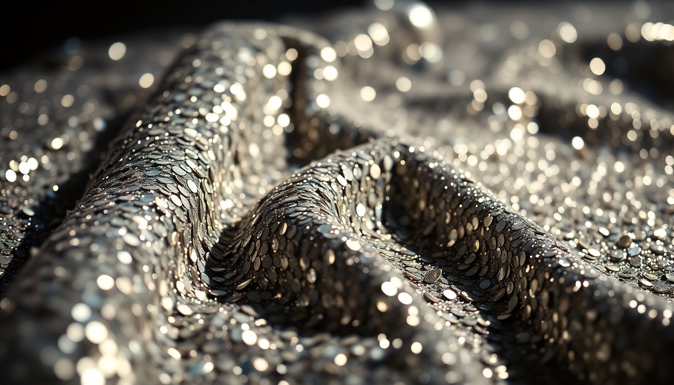 An extreme close-up of shimmering, reflective sequins and shattered glass, creating a visually striking and conceptually glamorous representation of the new Bravo reality series.