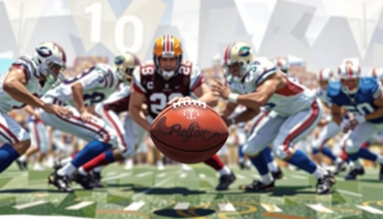 A fractured, geometric painting depicting the offensive line, quarterback, and football in sharp, overlapping planes, conveying the chaotic energy and high stakes of a crucial late-game moment in a football match.