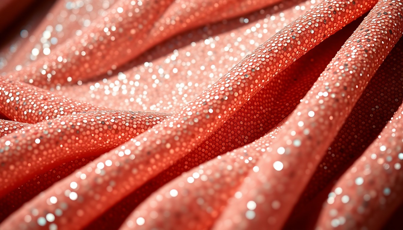 An extreme close-up of glittering sequins and lush velvet textures, conceptually representing the glamour and excess of celebrity fashion at music festivals.