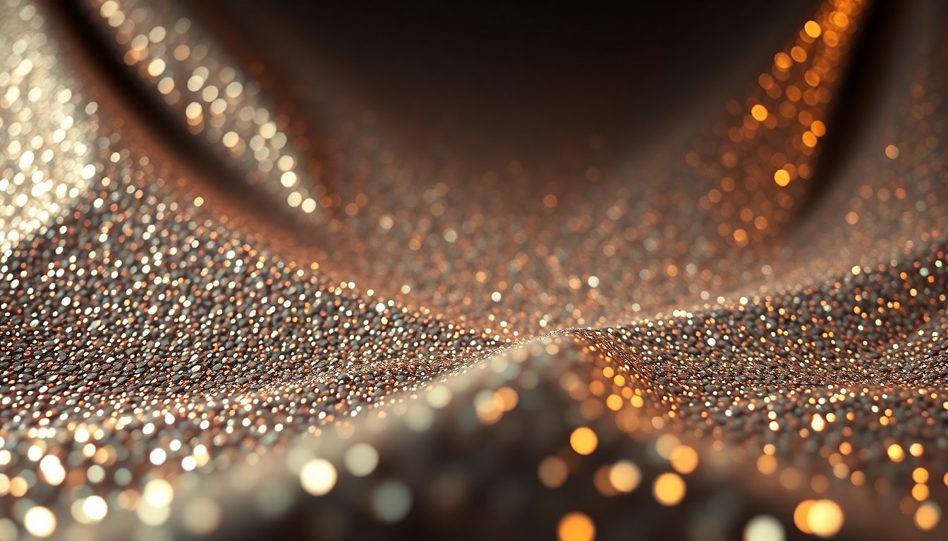 An abstract close-up image of shimmering, glittering sequins captured in dramatic, high-contrast studio lighting, conceptually representing the glamour and pressures of Hollywood's red carpet culture.