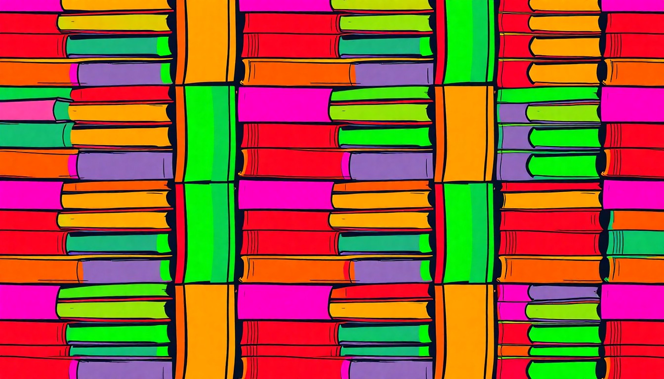 A highly stylized, abstract image composed of brightly colored, silkscreened textbooks repeated in a tight grid pattern, conveying the conceptual challenges facing higher education institutions as they navigate financial constraints.