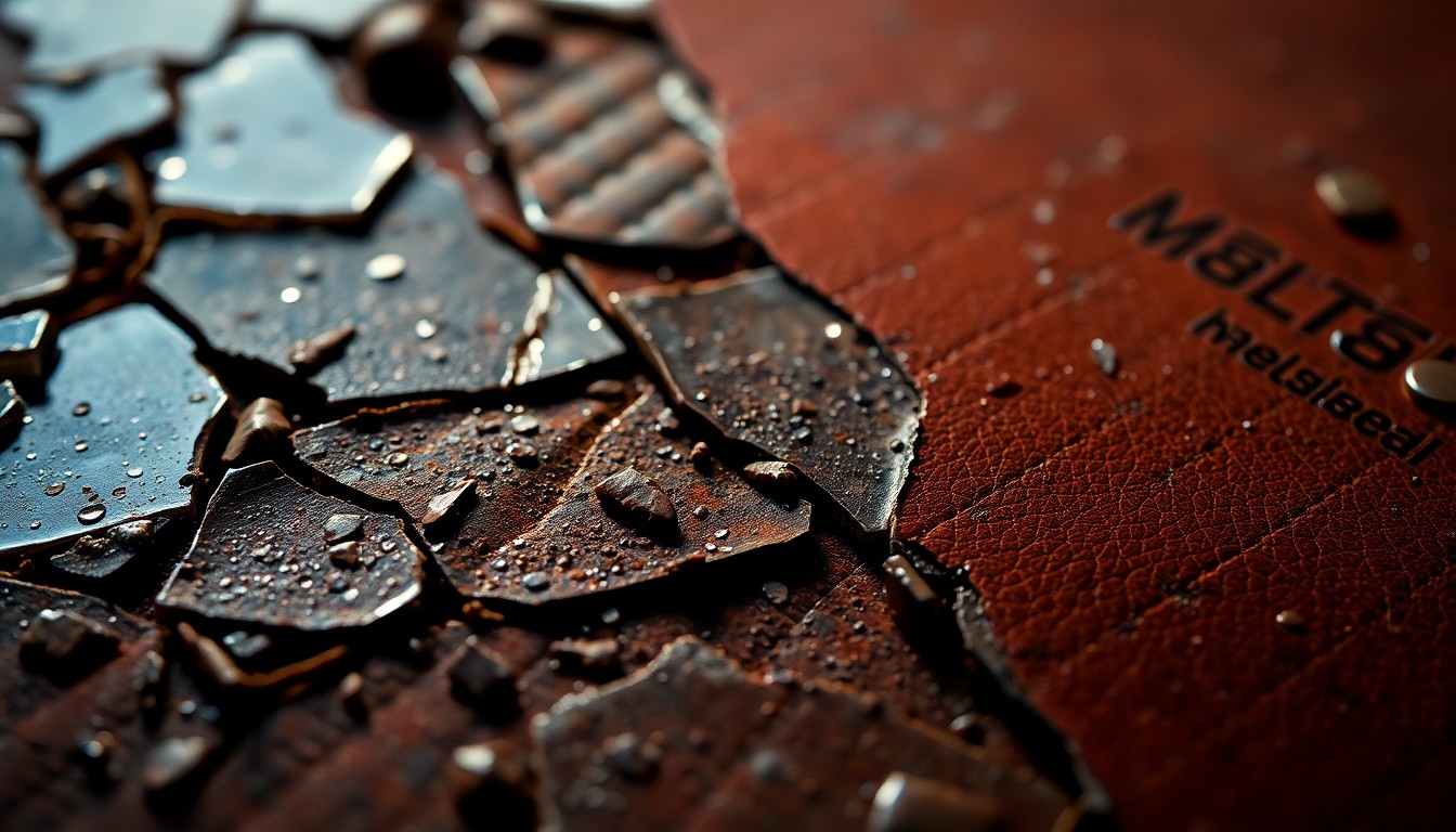 An extreme close-up of shattered glass and rusted metal textures, conceptually representing the gritty, high-stakes world of the Punisher and his internal battle to find purpose beyond violence.