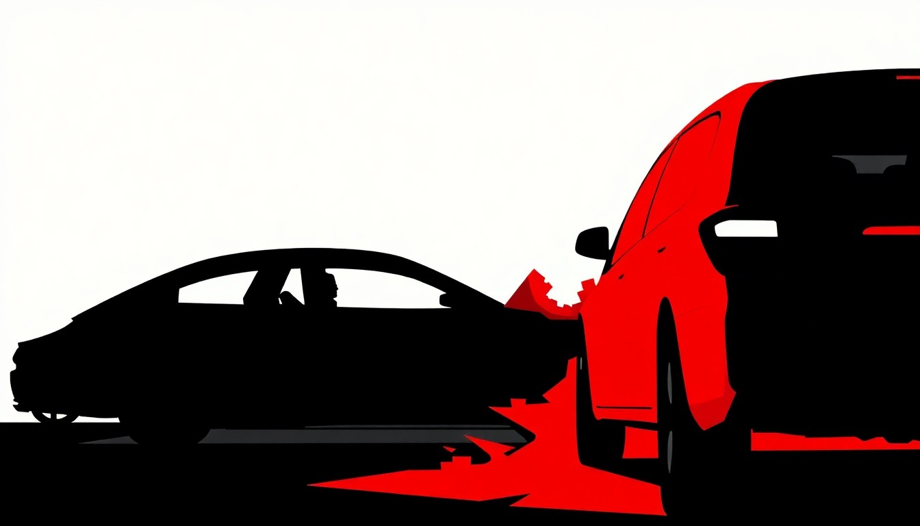 An extreme close-up of a shattered car sensor lens reflecting a faint red light, conceptually illustrating the vandalism of self-driving cars.