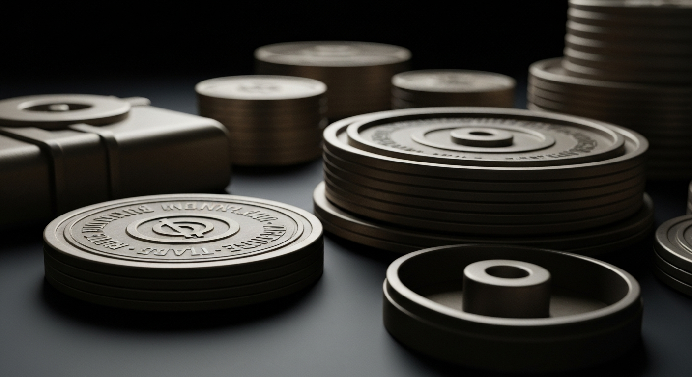 An extreme close-up of various gears, levers, and mechanical components that make up the inner workings of a banking system, conveying the idea of the financial industry's complex and powerful mechanisms.