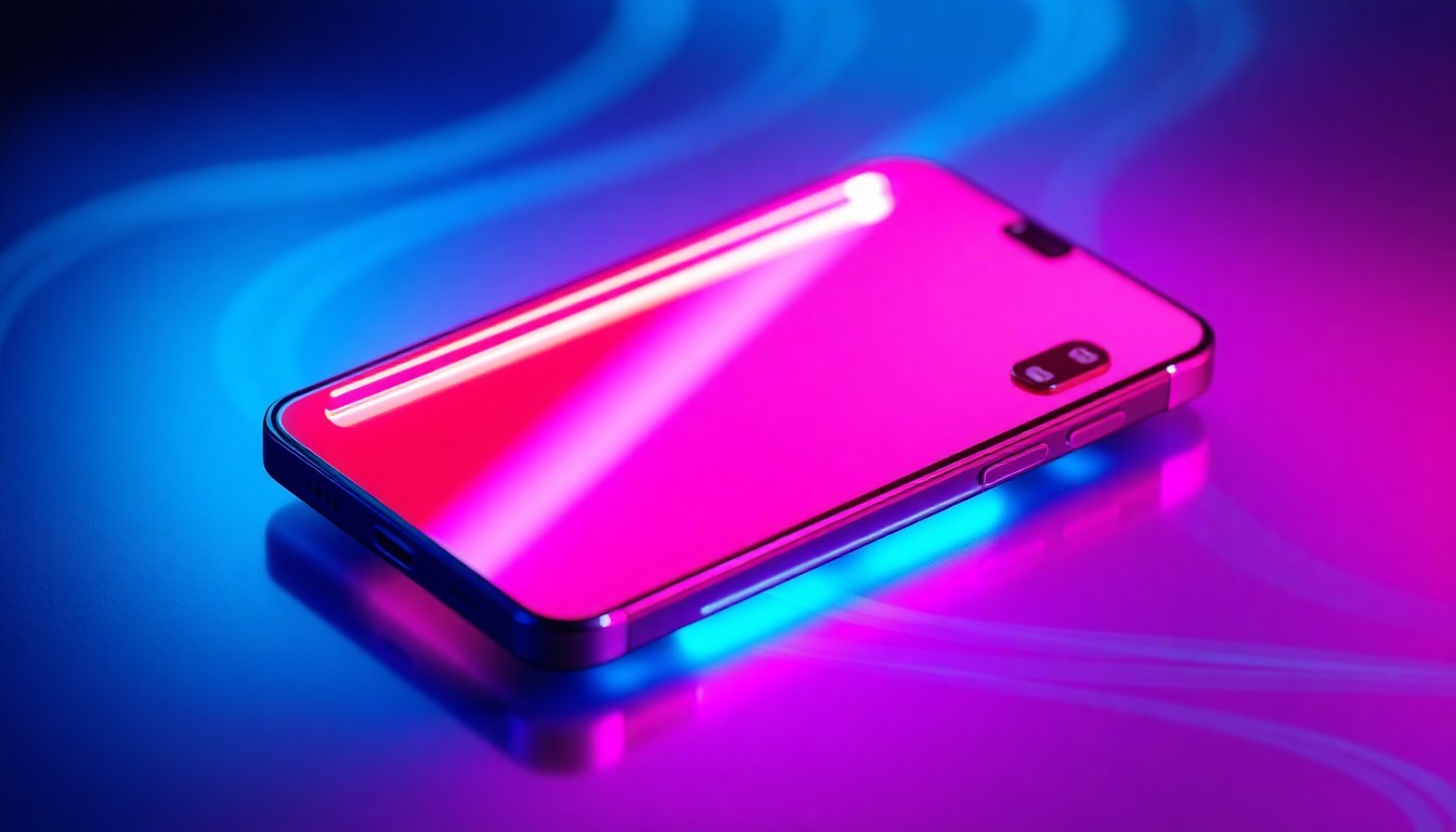 A close-up, 3D illustration of a futuristic, glowing smartphone chassis with intricate, illuminated components, representing the technological advancements of the Samsung Galaxy A57.