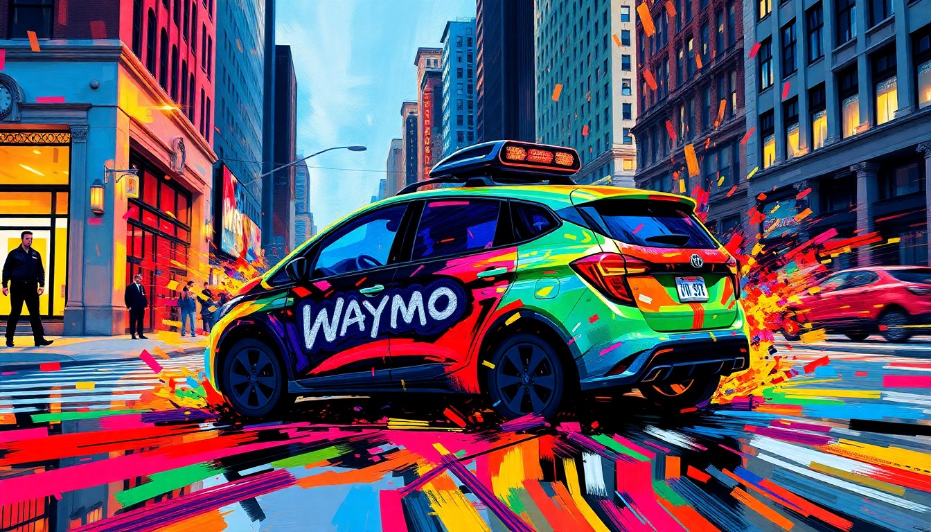 An extreme close-up of a shattered car sensor lens reflecting a faint red light, conceptually illustrating the vandalism of self-driving cars.