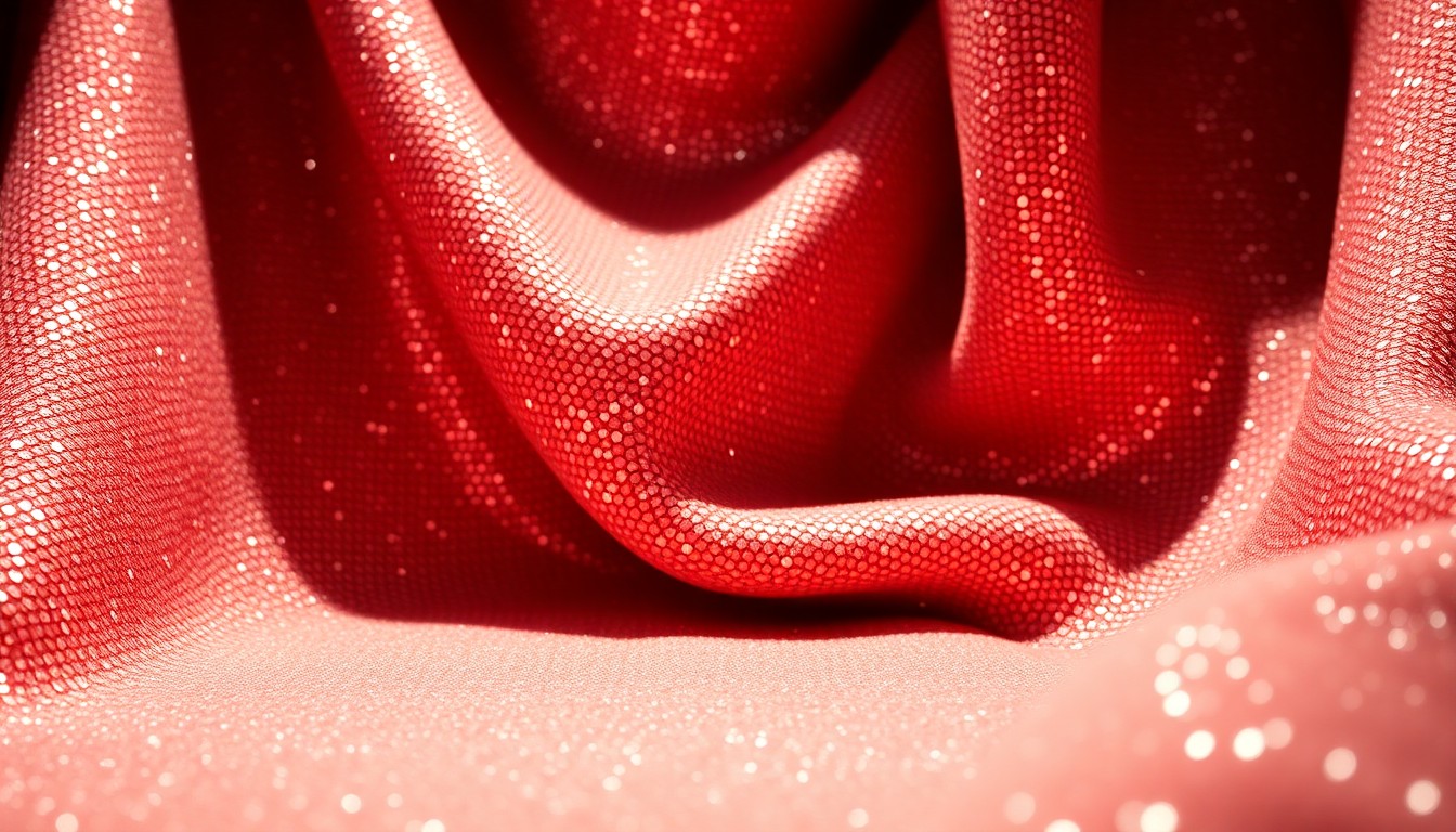 An extreme close-up of shimmering, glittering sequins in a high-contrast, high-fashion studio lighting setup, conceptually representing the glamour and celebrity culture surrounding the Beckham family.