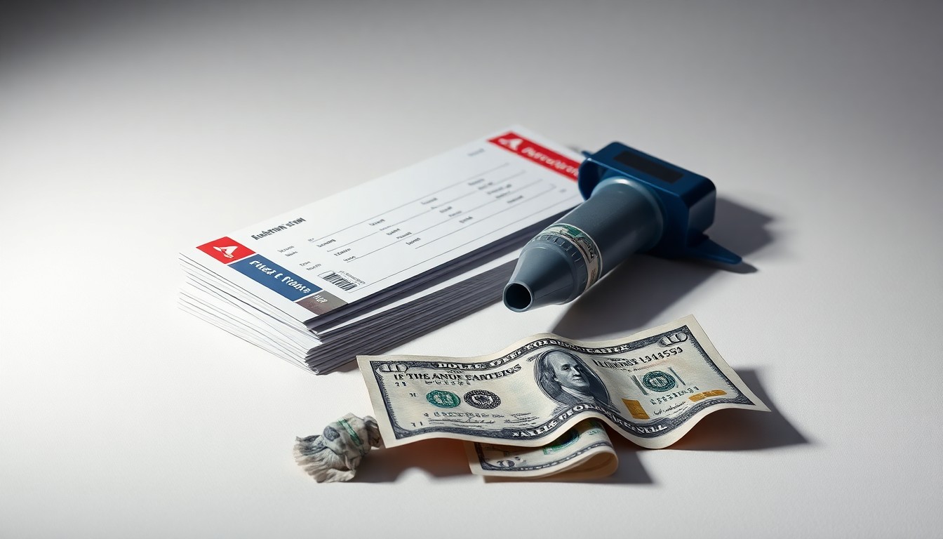 A minimalist studio still life photograph featuring a stack of airline boarding passes, a jet fuel nozzle, and a crumpled dollar bill, symbolizing the financial pressures and strategic decisions facing the airline industry amid volatile fuel prices and geopolitical tensions.