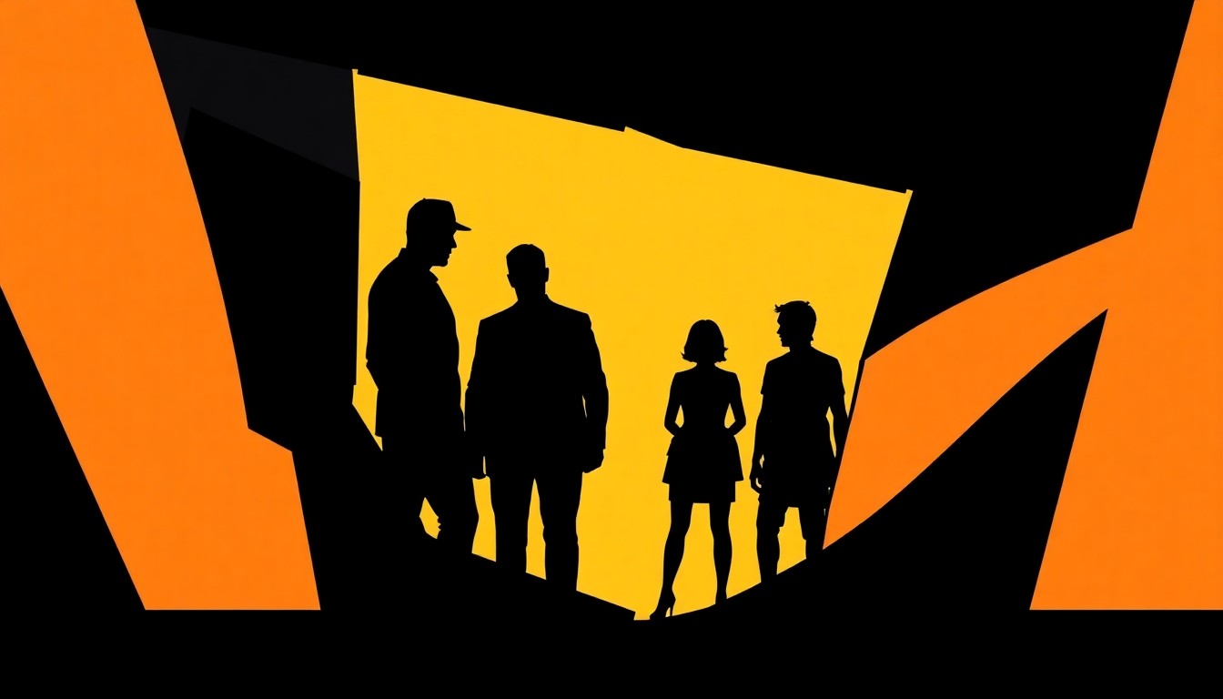 An abstract, minimalist illustration featuring stark, jagged black silhouettes and geometric shapes, conceptually representing the missing presence of a character from a reality TV show.