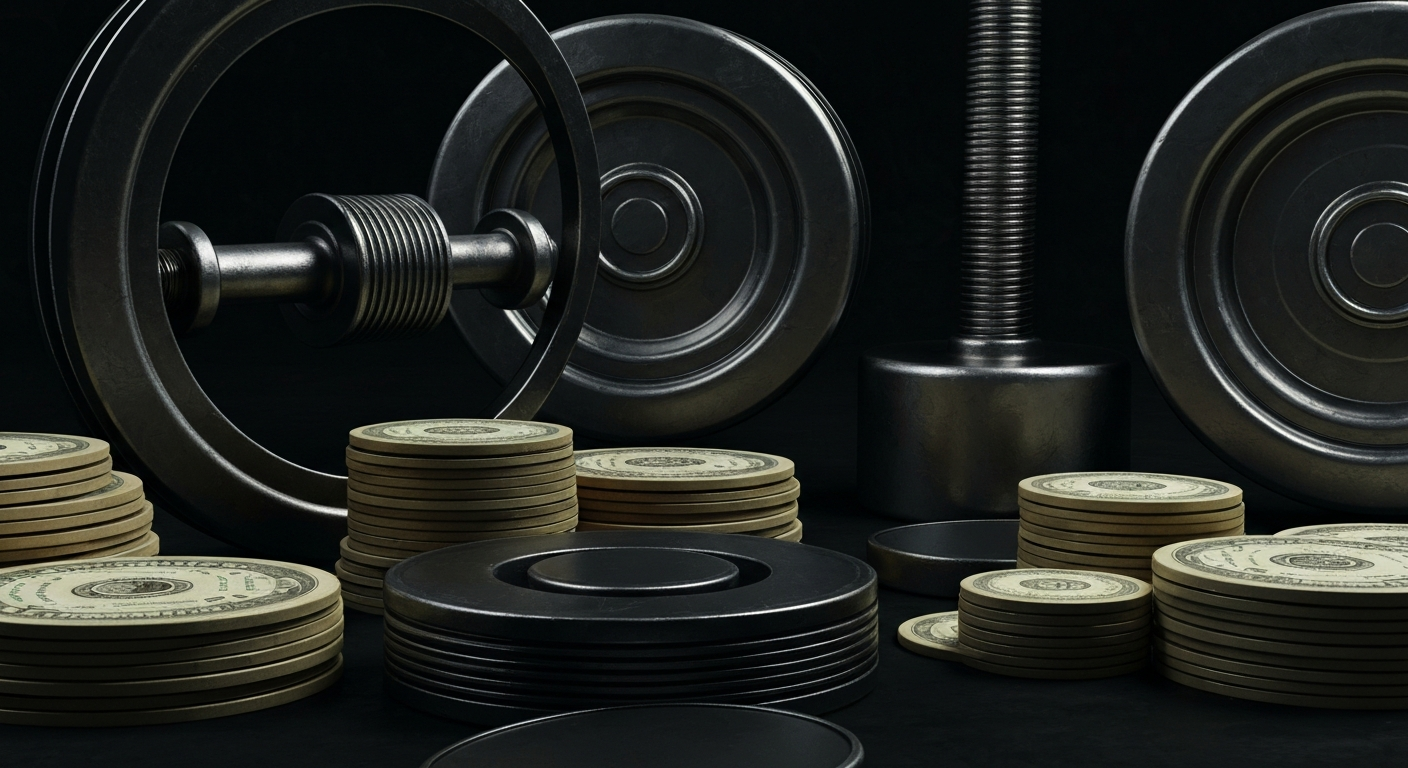 An extreme close-up of intricate gears, levers, and mechanisms of a banking vault, conveying the heavy, industrial nature of financial institutions and the secure storage of wealth.