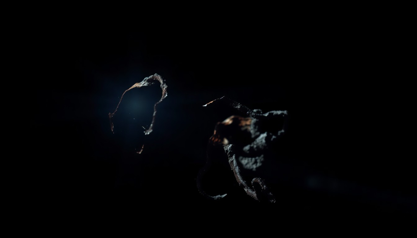 An extreme close-up photograph of a charred, twisted metal object from the remains of a house fire, capturing the stark, gritty, and investigative nature of the incident without depicting any violence or victims.