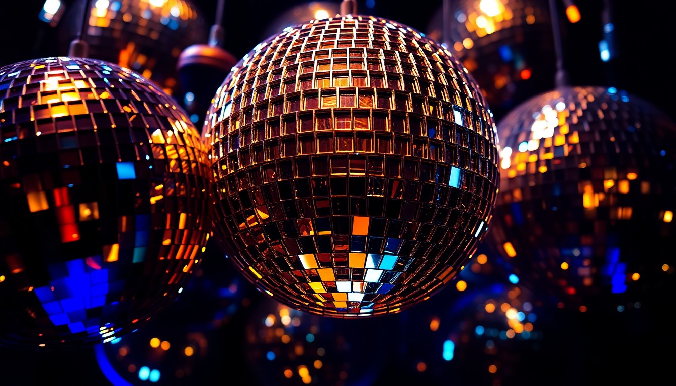 An abstract, close-up photograph of a glittering, reflective disco ball surface, capturing the energy and excitement of an unexpected electronic music performance.