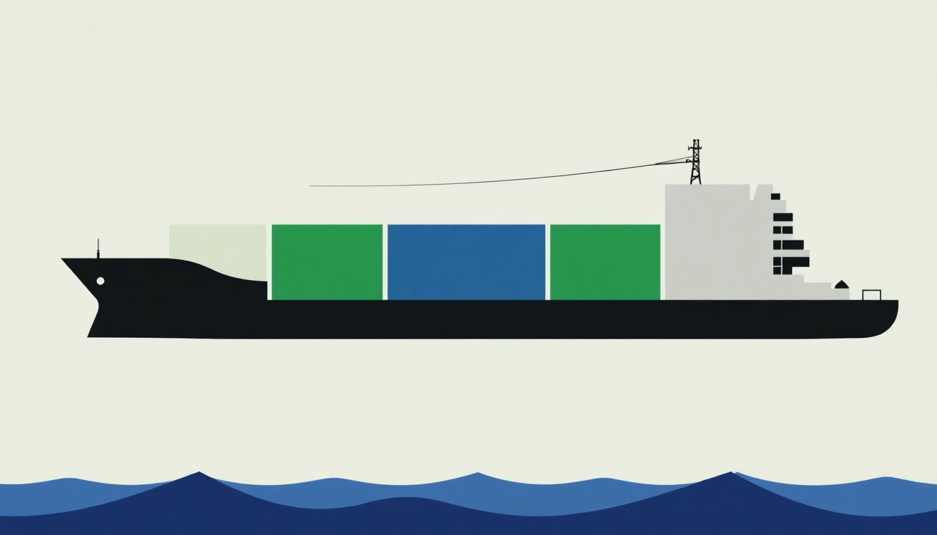 An abstract illustration featuring overlapping triangles and circles in shades of blue, red, and yellow, conceptually representing the disruption to global LNG supply networks caused by geopolitical tensions.