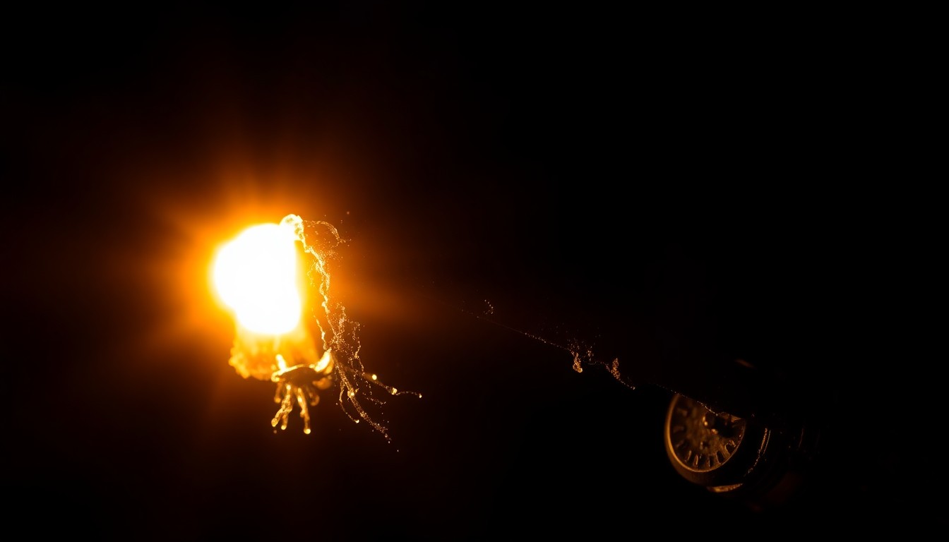 An extreme close-up of a charred, twisted metal object from the fire scene, reflecting the harsh, gritty aesthetic of investigative photography.