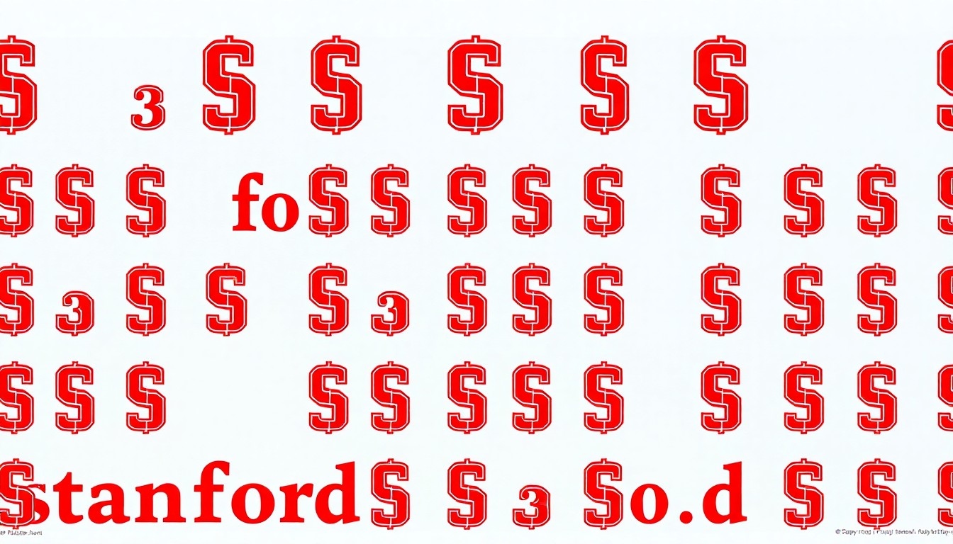 A bold, abstract silkscreen illustration featuring a repeated Stanford University logo in a grid of bright, contrasting colors, conveying the vibrant spirit of the senior class president election.