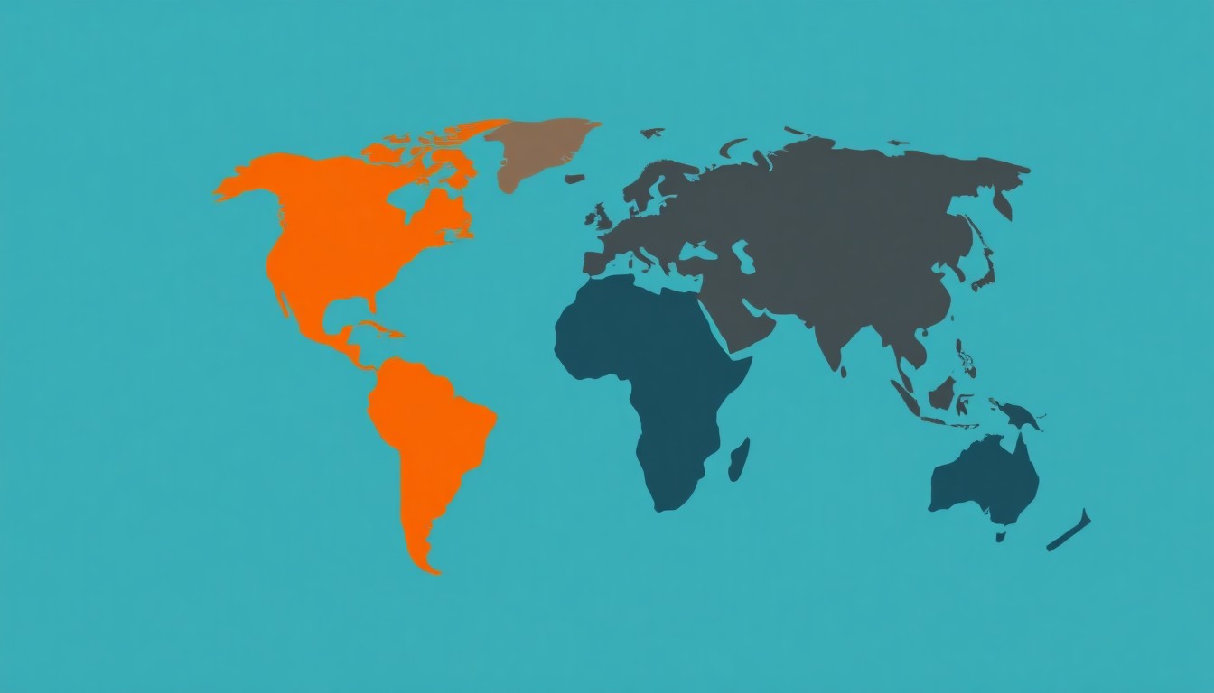 A bold, geometric composition in primary colors, representing the complex interplay of global oil supply and demand through abstract shapes and lines, without any text or identifiable elements.