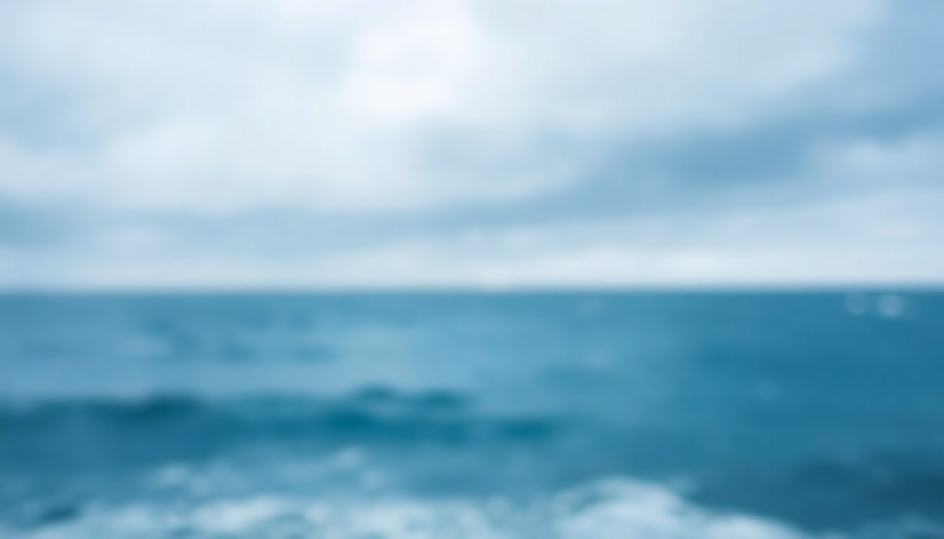 An abstract, impressionistic seascape in muted shades of blue and gray, conveying a sense of melancholy and the fragility of life in captivity.