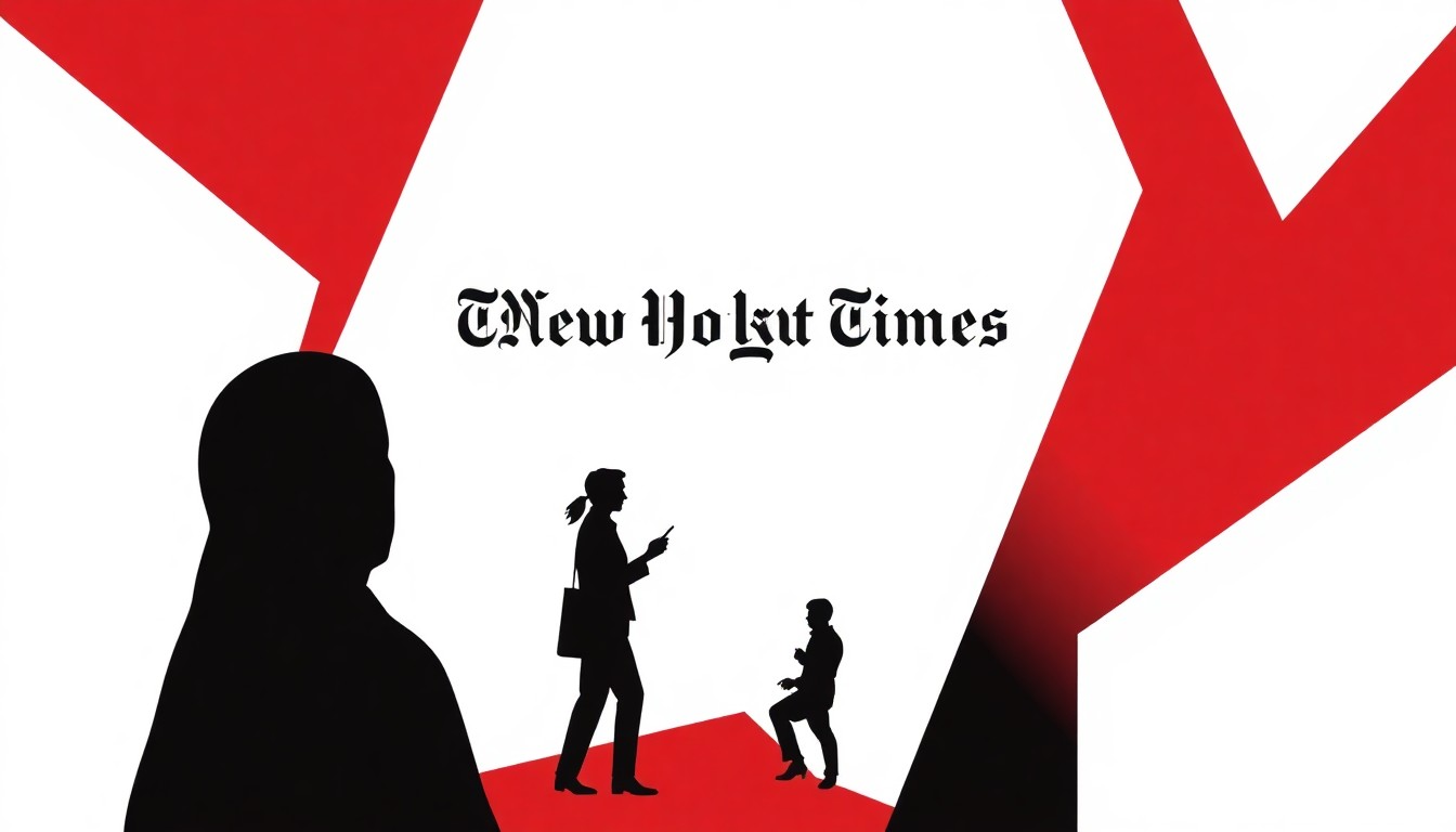 A striking abstract composition of bold, jagged black silhouettes and high-contrast solid colors representing the conceptual challenge of the New York Times Connections puzzle game.