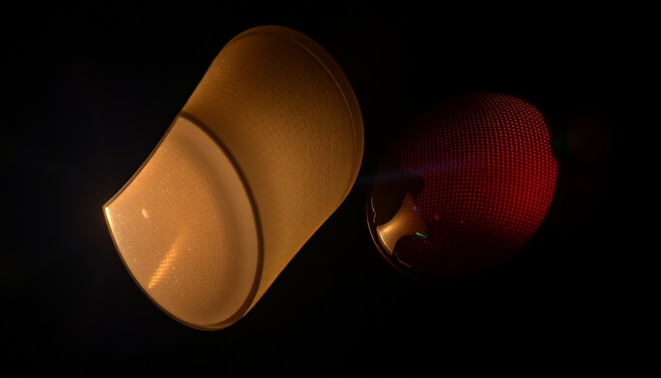 An extreme close-up photograph of a damaged traffic signal light, reflecting the harsh, gritty aftermath of a pedestrian-vehicle collision.