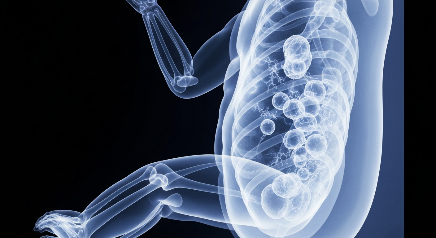 An extreme close-up X-ray photograph revealing the intricate internal structures of a baby's immune system, conceptually illustrating the fragility of unvaccinated infants during a measles outbreak.