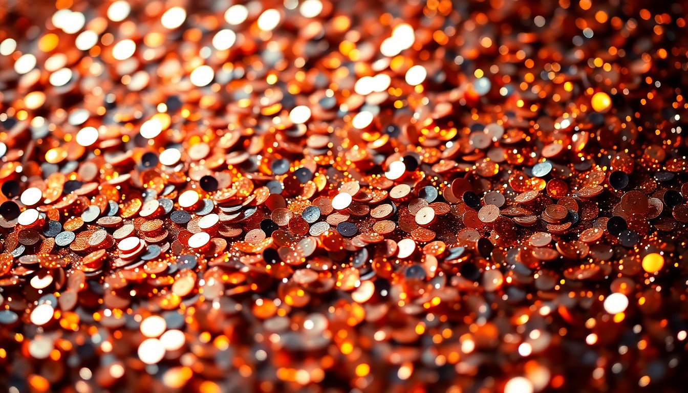 An extreme close-up of shimmering sequins and glittering disco glass textures, captured in dramatic high-contrast studio lighting to create a glitzy, high-fashion aesthetic.