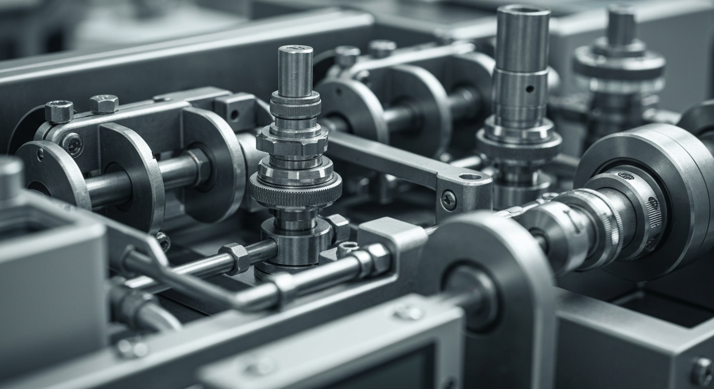 An extreme close-up photograph of complex medical machinery and equipment, capturing the precision and power of the devices that enable advancements in healthcare.