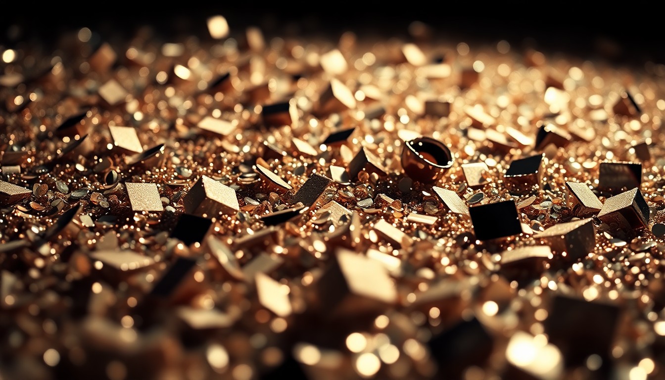 An extreme close-up photograph of shimmering sequins and glittering disco ball fragments in dramatic high-contrast studio lighting, conceptually representing the glamour and legacy of the 'Will & Grace' TV series.