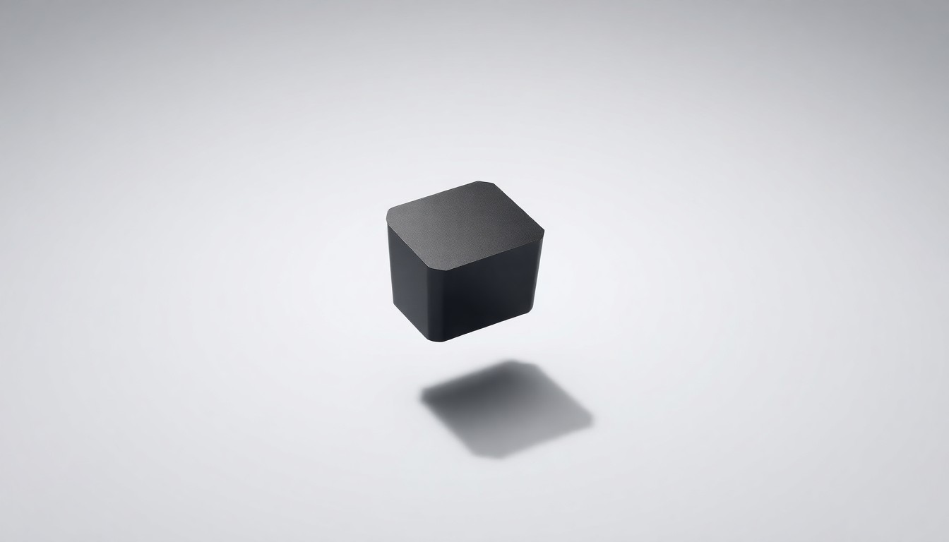 A close-up photograph of a sleek, black metal industrial burner component floating on a clean white background, symbolizing the advanced engineering behind ClearSign's emissions-reducing technology.