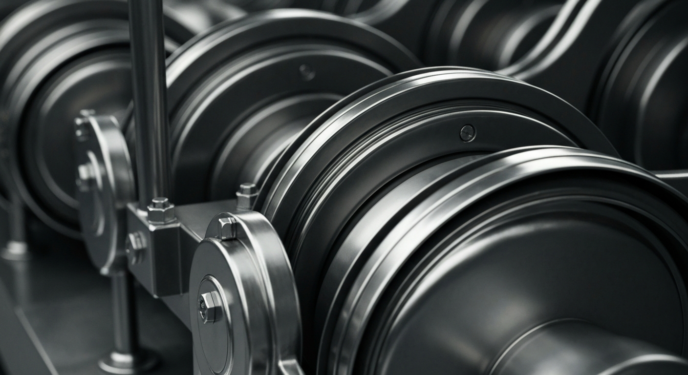 An extreme close-up of intricate, metallic banking mechanisms and gears, conveying a sense of institutional power and financial security without using literal currency or charts.