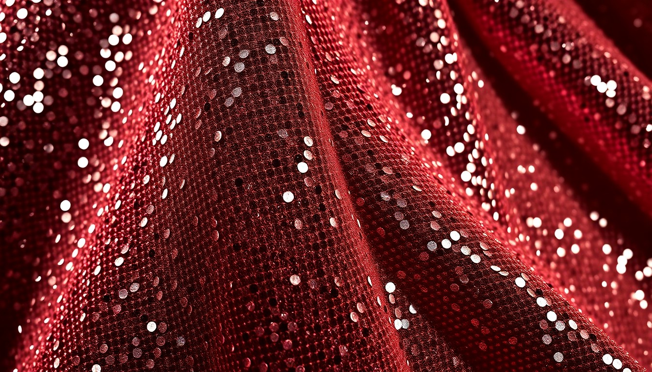 An extreme close-up photograph of shimmering, high-end sequins reflecting dramatic studio lighting, conceptually representing the glamour and opulence of a celebrity's luxury real estate listing.