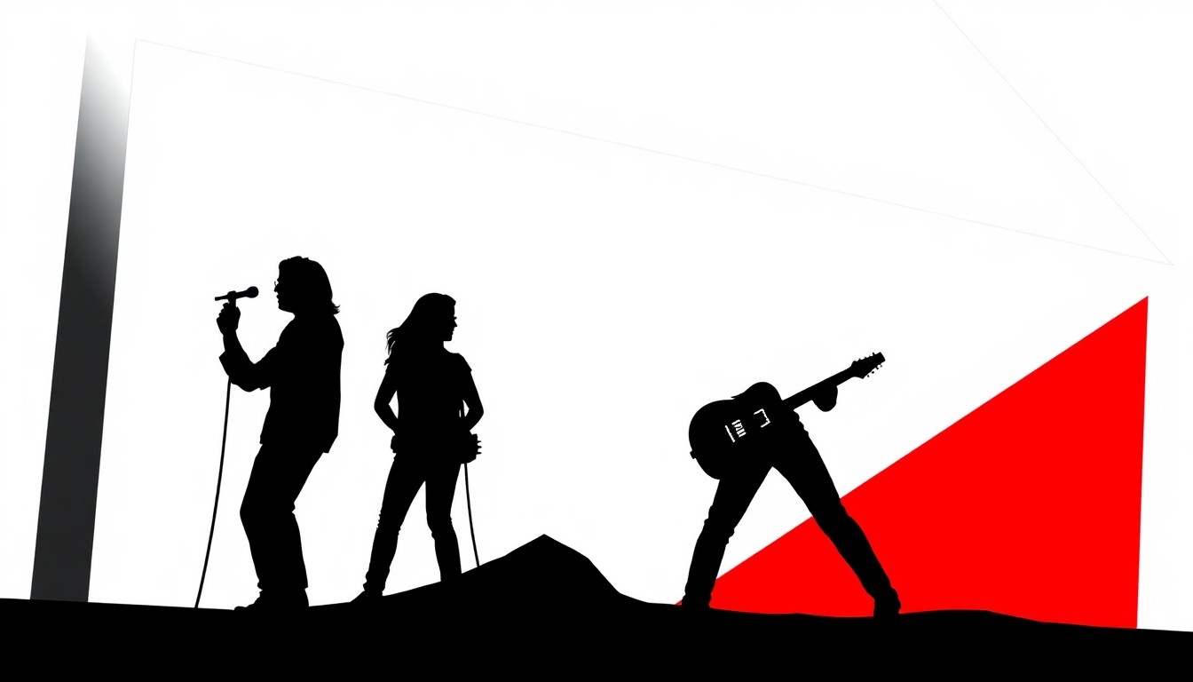 A striking, minimalist illustration featuring jagged, geometric shapes in high-contrast black, red, and white, capturing the alternative rock aesthetic of sombr's music.