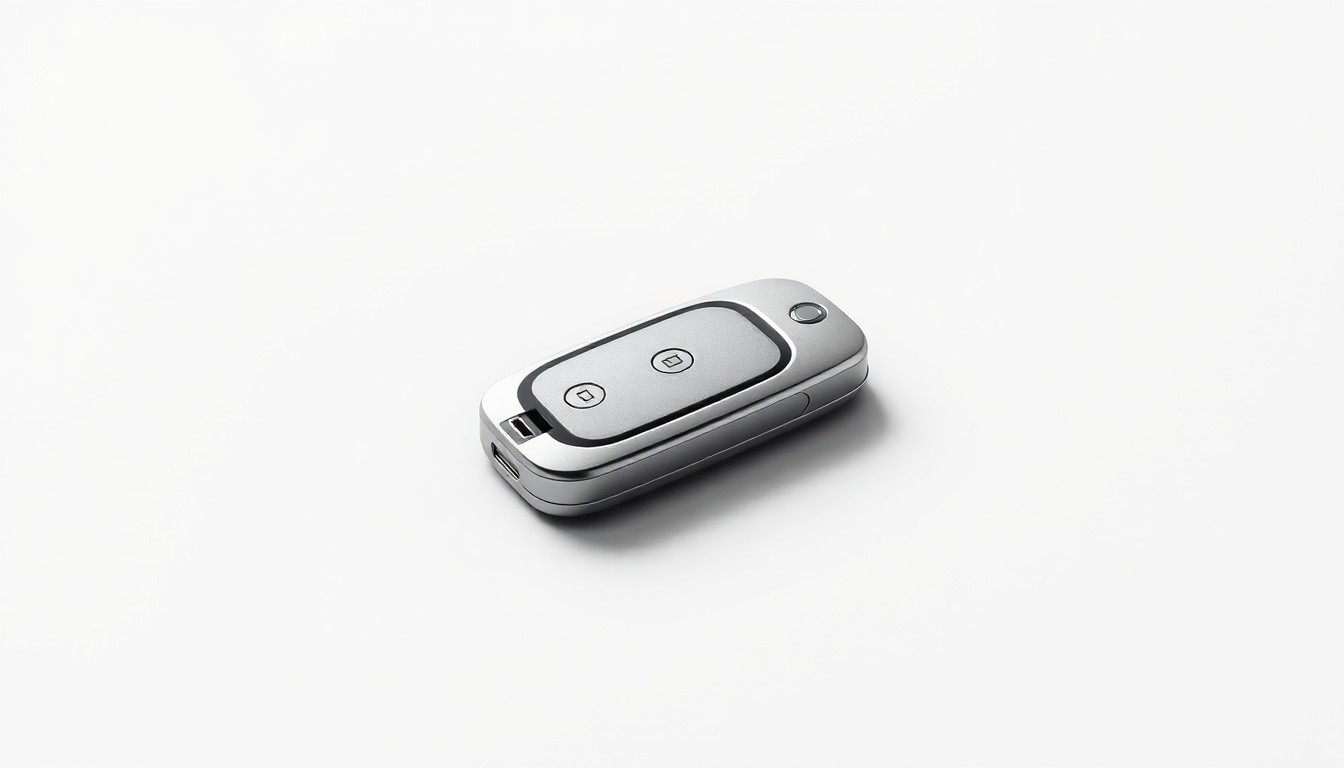 A close-up photograph of a shiny, metallic ride-sharing vehicle key fob floating against a plain white background, conveying the abstract concept of transportation data and regulation.