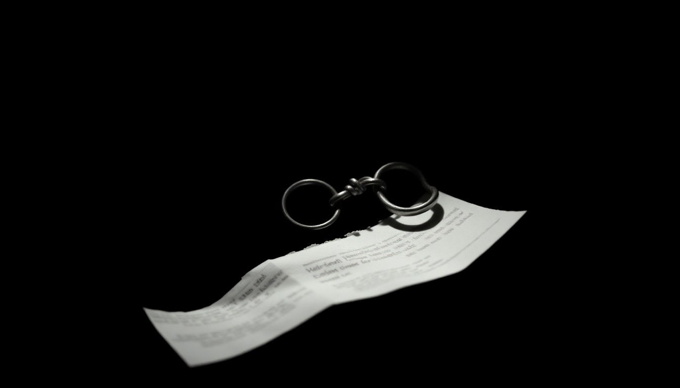 An extreme close-up photograph of a broken necklace clasp against a pitch-black background, conceptually representing the physical evidence at the center of this tragic cruise ship crime.