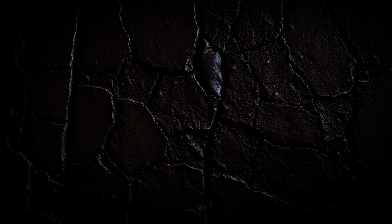 An extreme close-up photograph of cracked, distressed leather in high-contrast, dramatic studio lighting, conveying a sense of ancient mystery and supernatural dread.