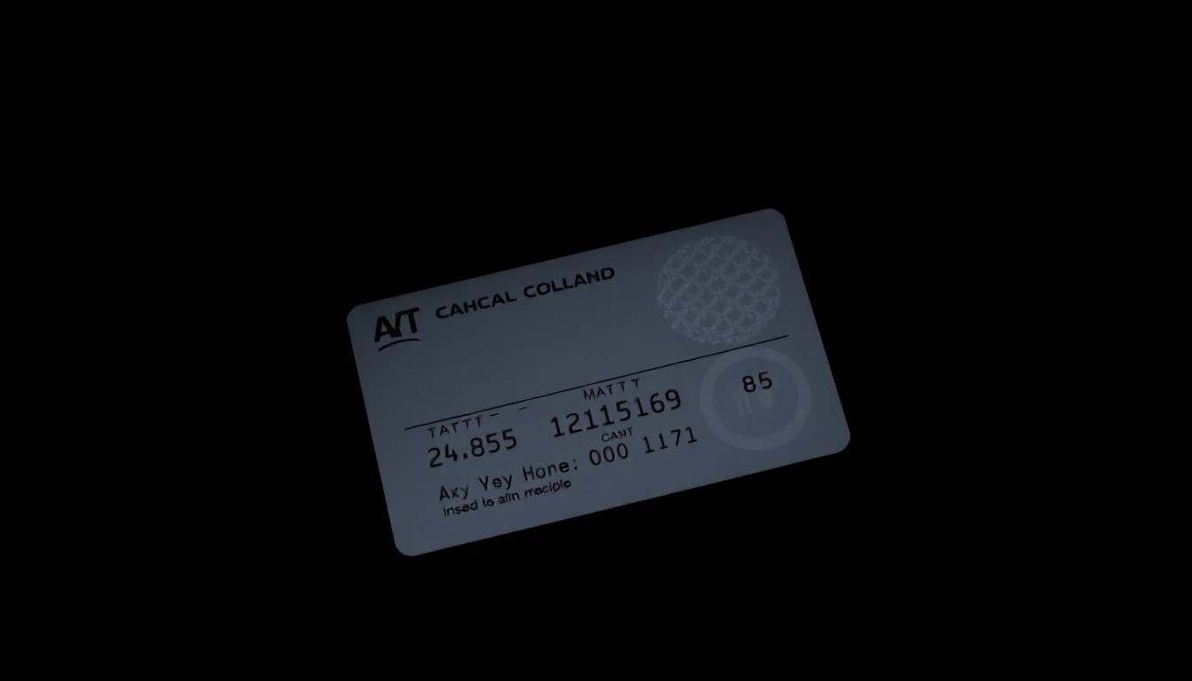 An extreme close-up photograph of a bank card or ATM receipt against a pitch-black background, lit by a harsh, direct camera flash, conceptually illustrating the investigative nature of a fraud case.