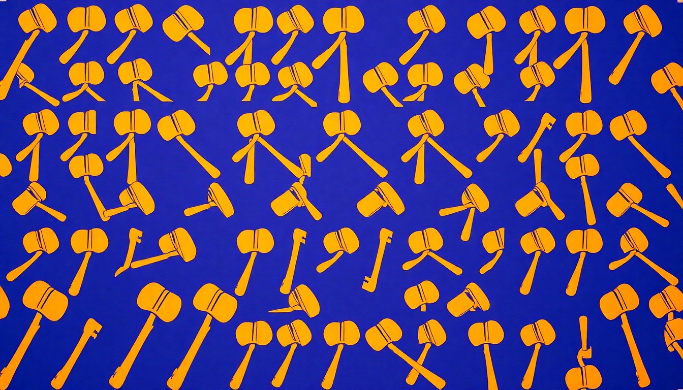 A vibrant, pop art-inspired grid of brightly colored auction paddles, conceptually representing the energy and excitement of the Lexington Community Foundation's annual fundraising event.