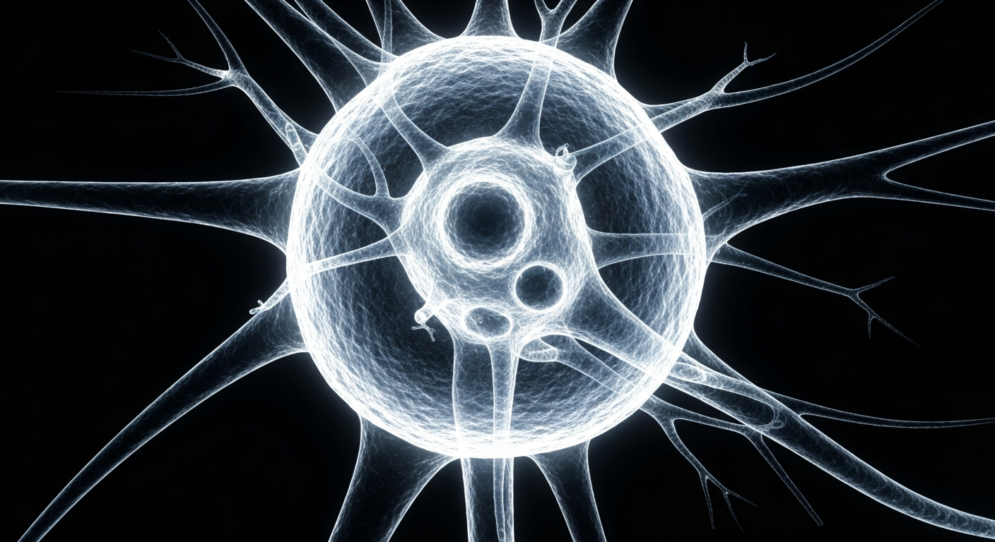 An extreme close-up X-ray image revealing the intricate structure of a brain neuron, conceptually illustrating the scientific insights behind new mental health therapies.