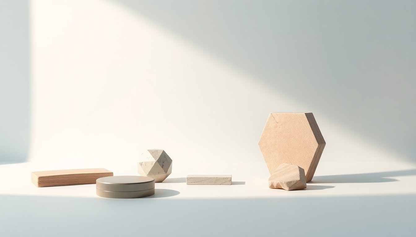 A high-end, photorealistic studio still-life photograph featuring simple, premium tangible objects arranged elegantly on a clean, monochromatic seamless background, conceptually representing the abstract corporate strategy, finance, and market dynamics of the electronics manufacturing services industry.