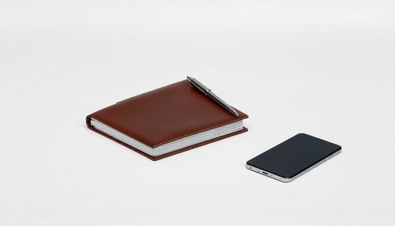 A high-end, photorealistic studio still-life photograph featuring a collection of premium, polished business objects arranged elegantly on a clean, monochromatic background, conceptually representing the strategic vision and growth initiatives of the new owners of NY Now.