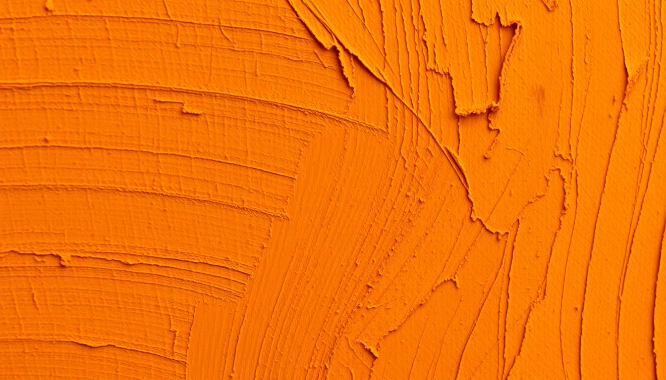 An abstract close-up image of a canvas surface with thick, expressive brushstrokes in warm, earthy tones, conveying the tactile, artistic nature of portrait painting.