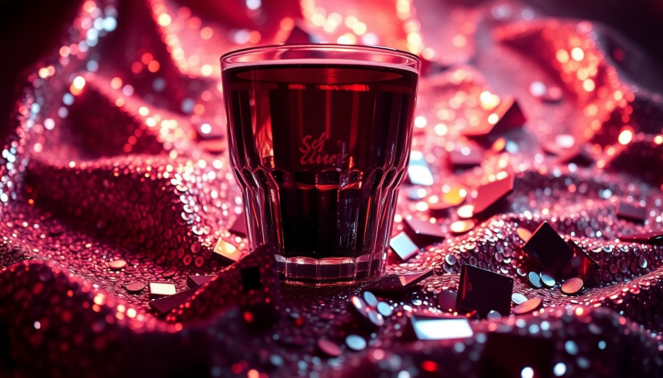 An extreme close-up of shimmering sequins and shattered glass, capturing the glamorous, high-fashion aesthetic of Sombr's upcoming arena tour.