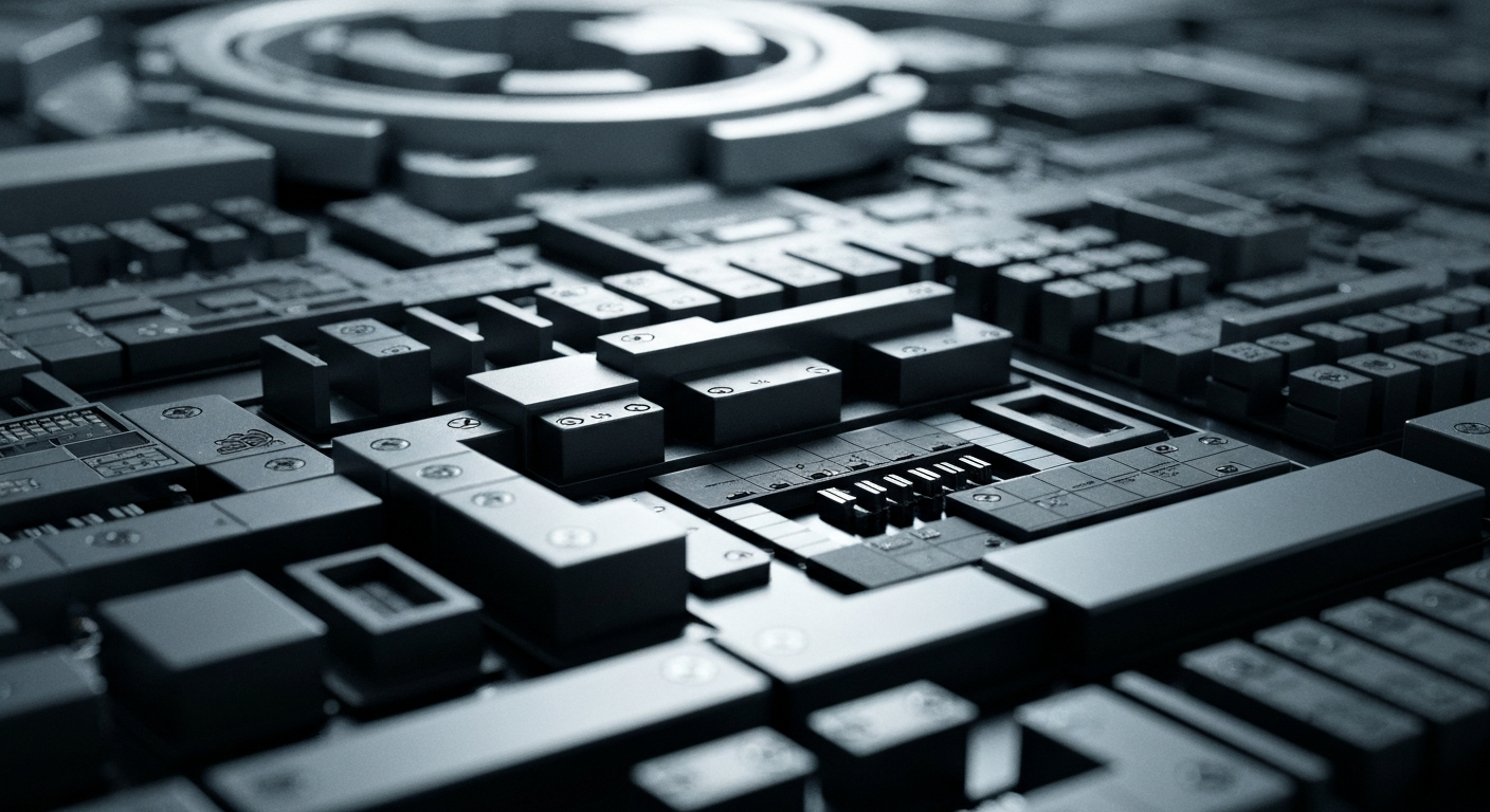 An extreme close-up of intricate, metallic financial technology components and machinery, conveying a sense of institutional security and advanced risk management capabilities.