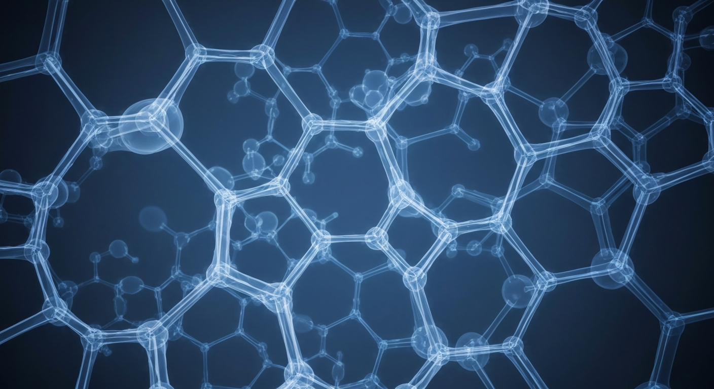 An extreme close-up X-ray photograph showing the ghostly, glowing molecular structure of bispecific antibodies, conceptually illustrating the complex inner workings of this innovative cancer treatment technology.