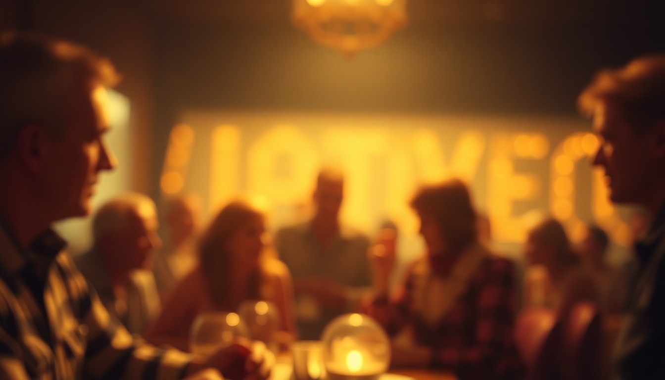 An extremely abstracted, out-of-focus photograph shot through condensation or rain-streaked glass, depicting a warm, blurred scene of a family gathering, conveying a sense of togetherness and celebration that stands in contrast to the sacrifices of war.
