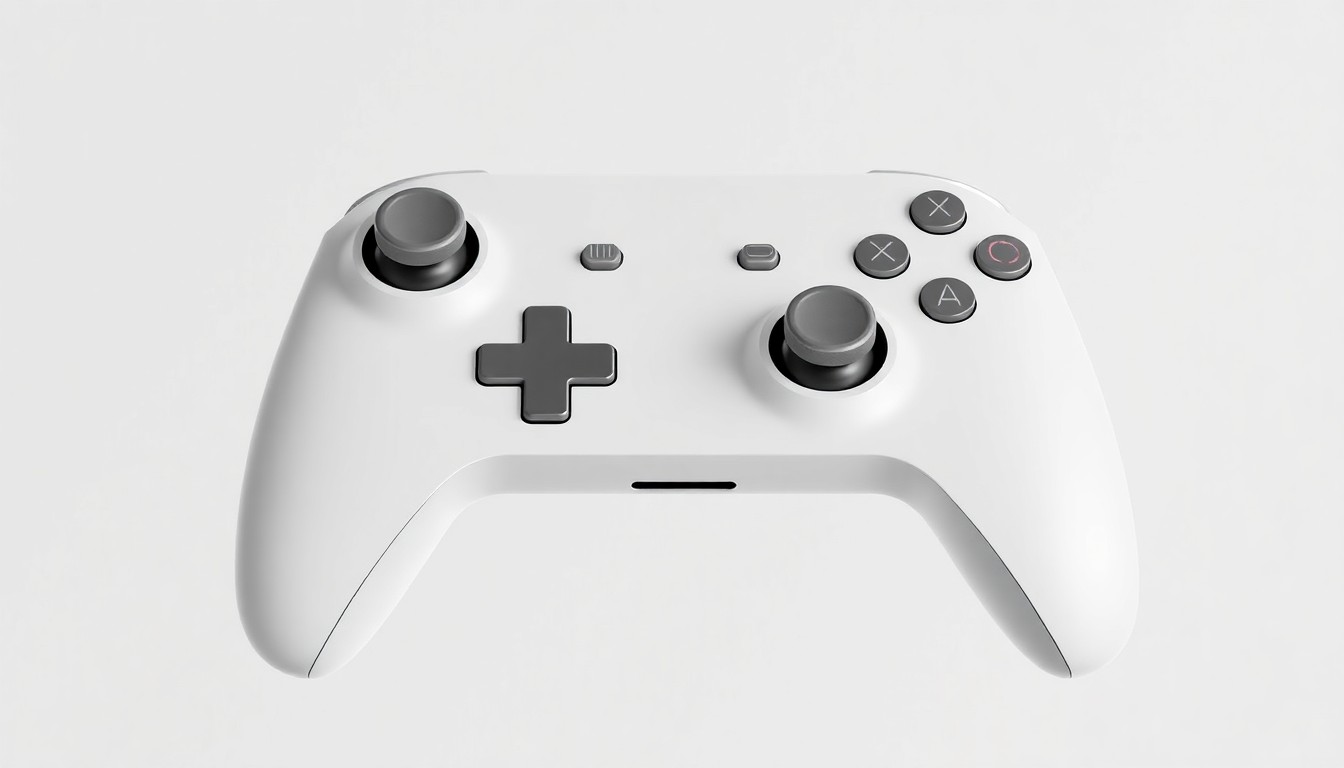 A close-up view of the EasySMX M20 Mobile Gaming Controller, showcasing its minimalist and industrial design with clean lines, smooth surfaces, and subtle metallic accents.