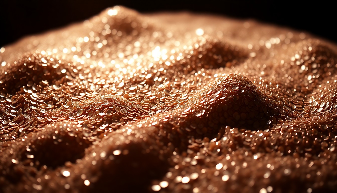 An extreme close-up photograph of intricately textured, shimmering sequins under dramatic, high-contrast studio lighting, conceptually representing the glamour and opulence of a celebrity wedding.